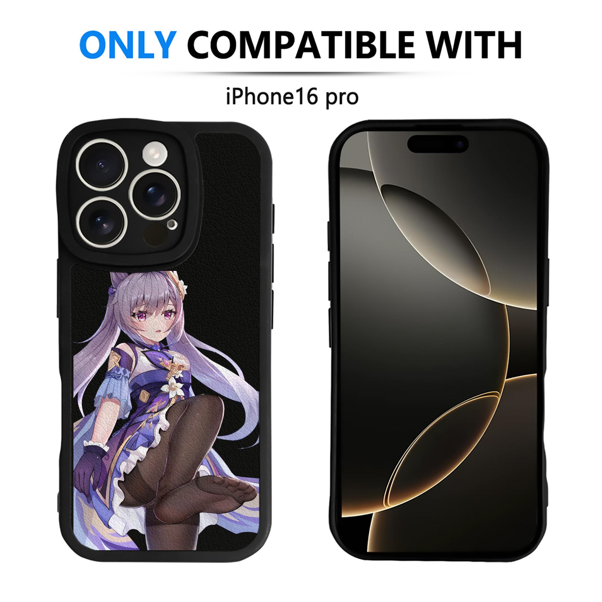 げんし神 刻晴 こくせい genshin Kokusei 【iPhone 16シリーズ対応】シリコンスマホケース（レザー調） 材質：シリコン